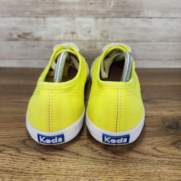 Keds Women's Champion Seasonal Canvas Low Top Sneaker Neon Yellow size 8.5 - Picture 7 of 8